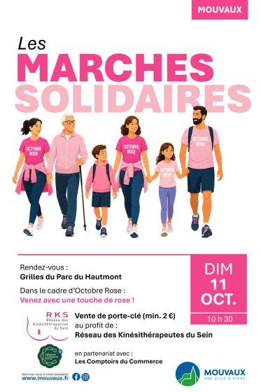 Les marches solidaires, dimanche 11/10 – 10H30, entrée du parc du Hautmont