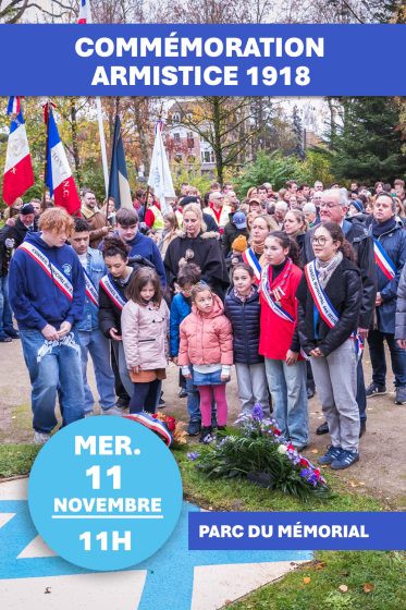 Commémoration de l&rsquo;armistice, mercredi 11/11 – 11H, parc du Mémorial