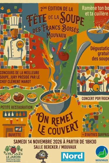 Fête de la soupe, samedi 14/11 – 18H30, salle Bercker