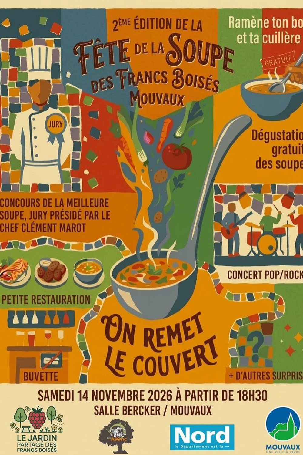 Fête de la soupe, samedi 14 novembre 2026, salle Bercker 574 rue de Tourcoing à Mouvaux